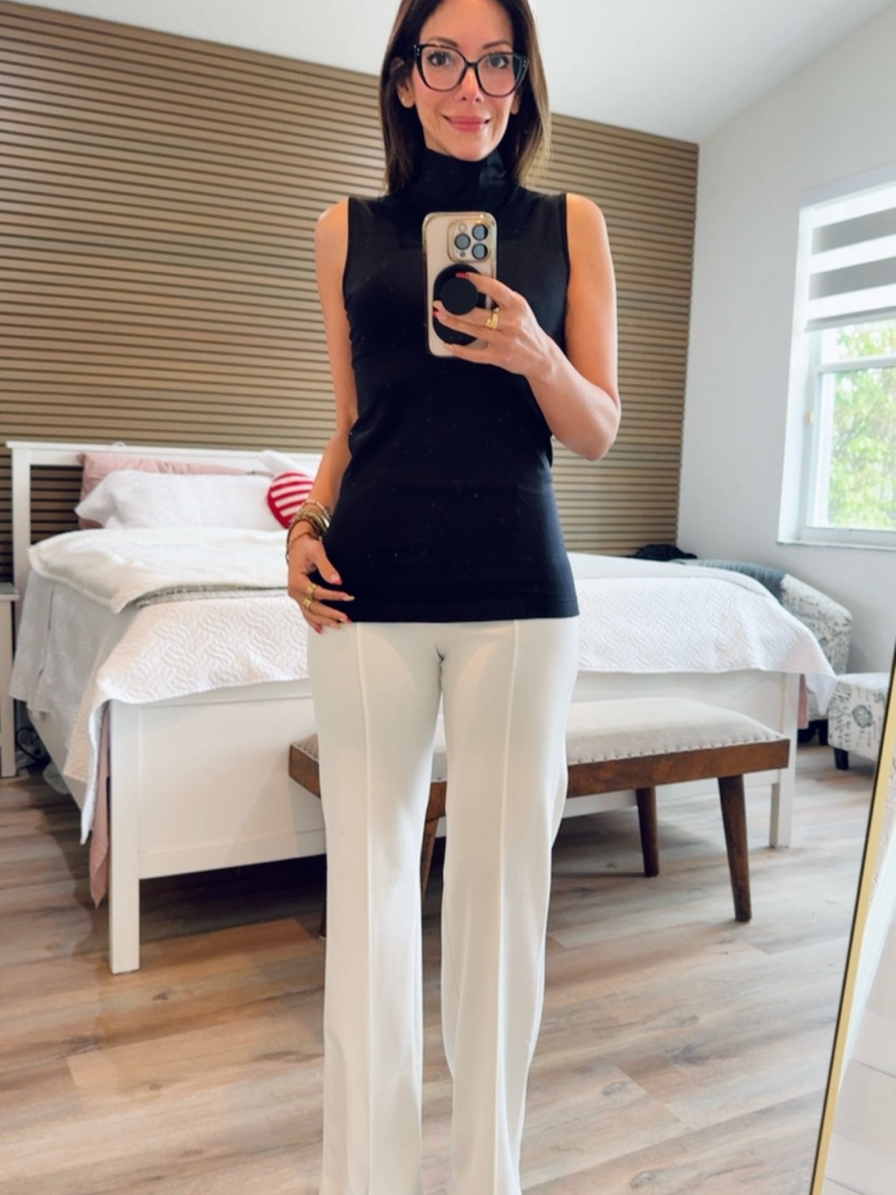French Laundry Black Sleeveless Mock-Neck Top